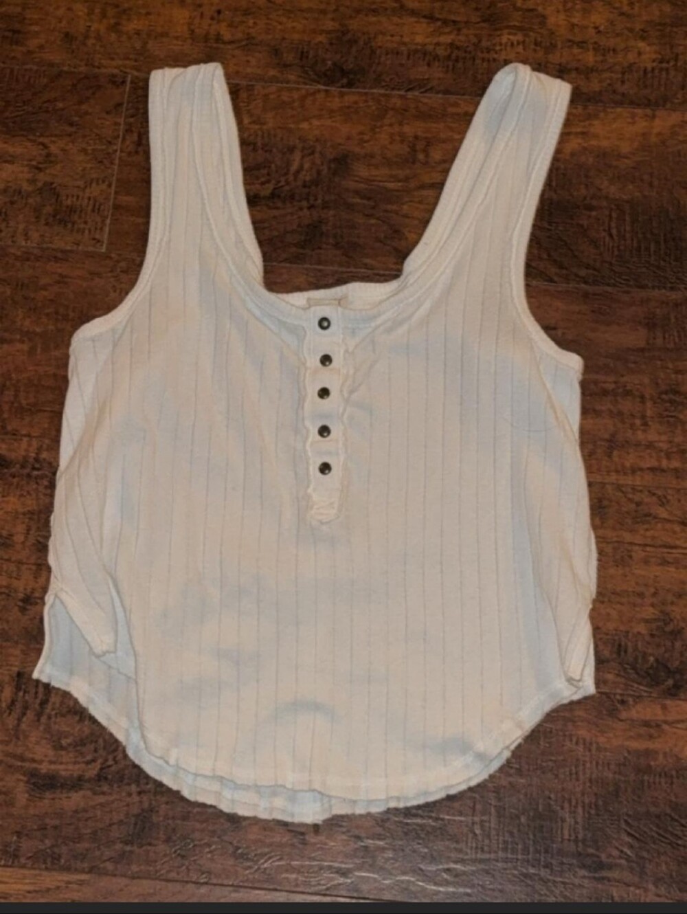 Free People We The Free White Ribbed Tank, Size Small